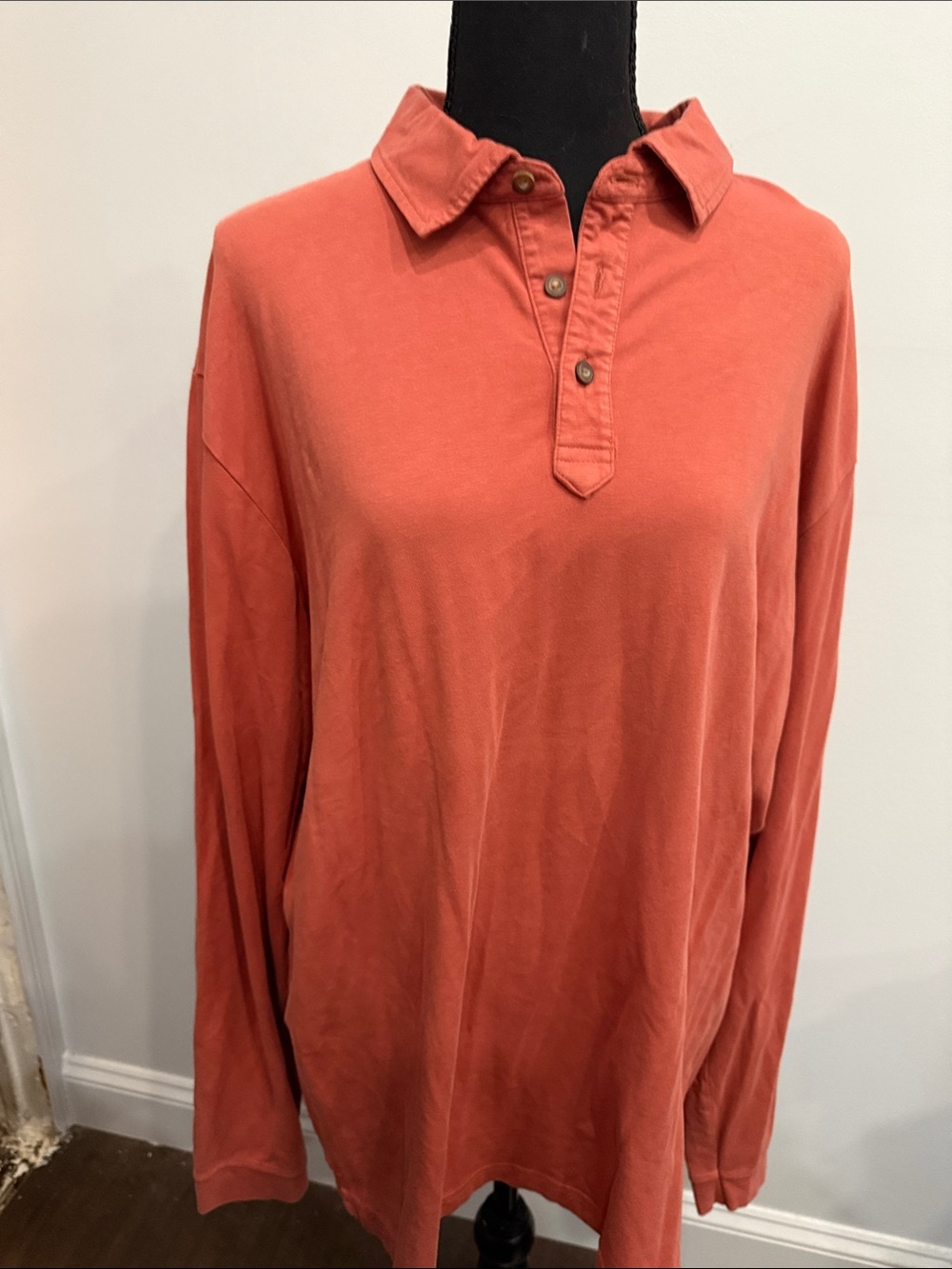 Peter Millar Long Sleeve Polo - Coral/Rust
